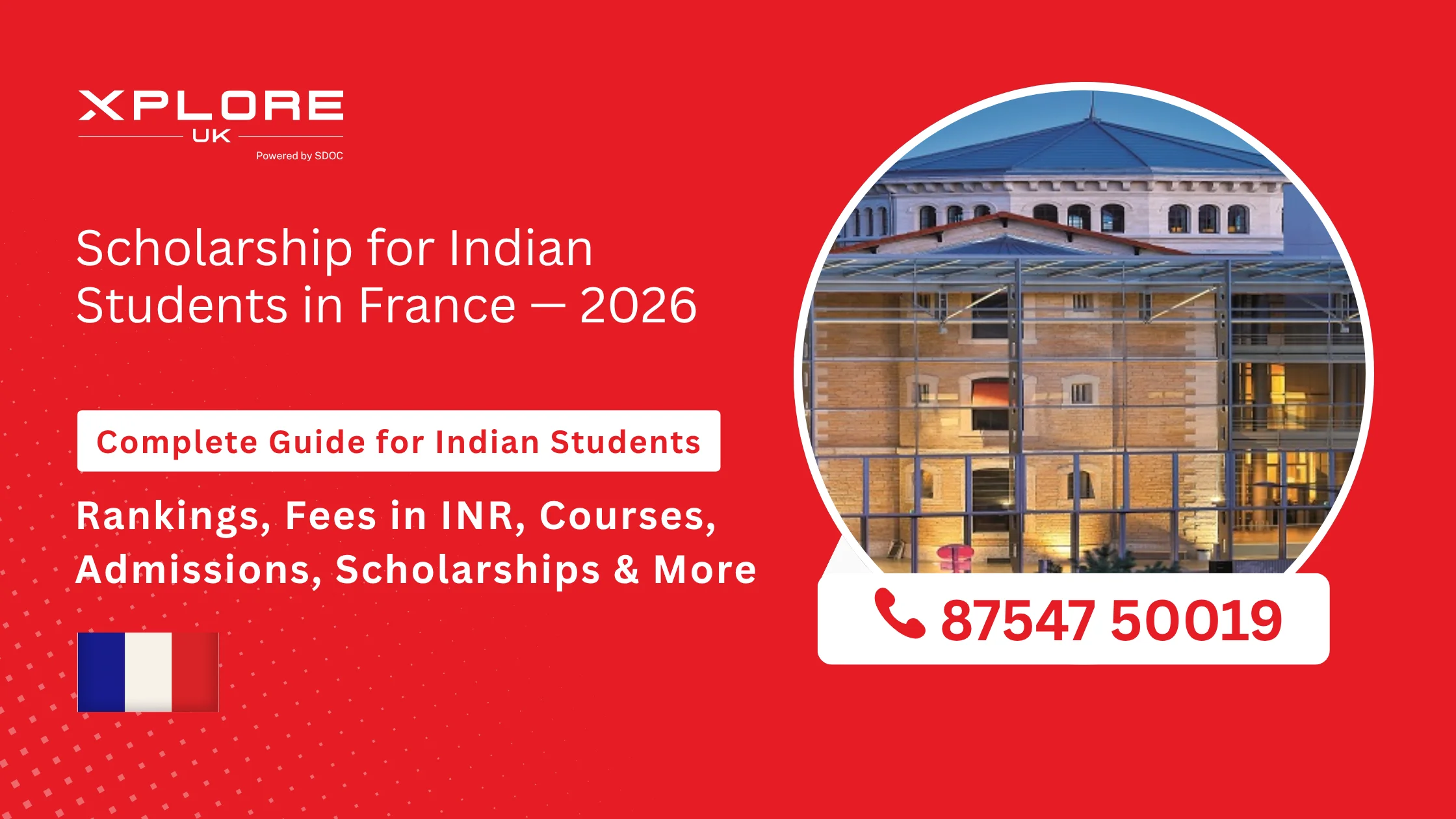 Scholarship opportunities for Indian students to study in France with financial aid and tuition support